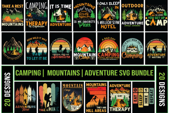 Adventure Outdoor SVG T-Shirt Bundle