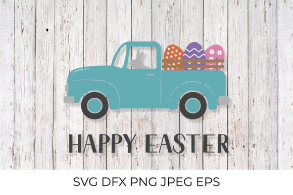 Easter Retro Truck with Eggs