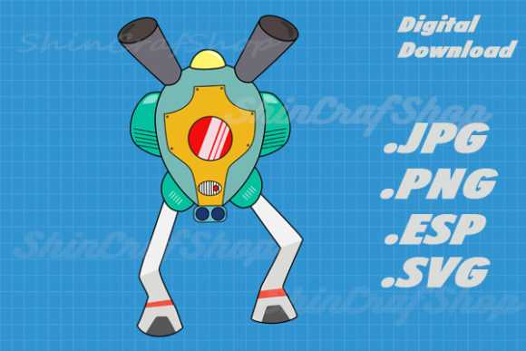 Retro Green Robot Embroidery Design