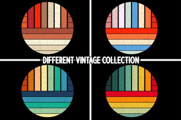 Retro Sunset Vintage Clipart