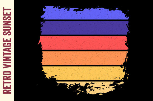 Retro Sunset Vintage Grunge Texture Svg