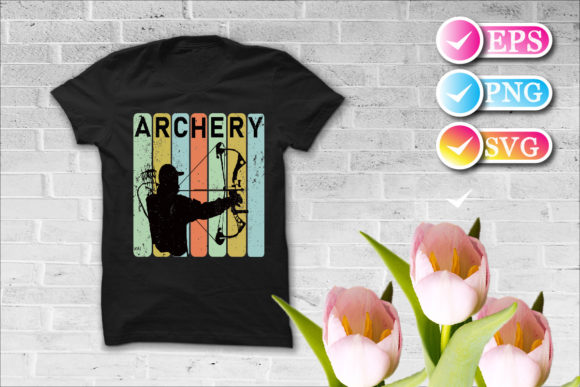 Retro Vintage Archery T-shirt Design Svg