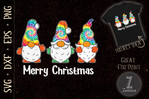 Three Hippie Gnomes Tie Dye Retro