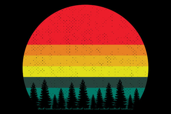 Unique Retro Vintage Sunset Tree