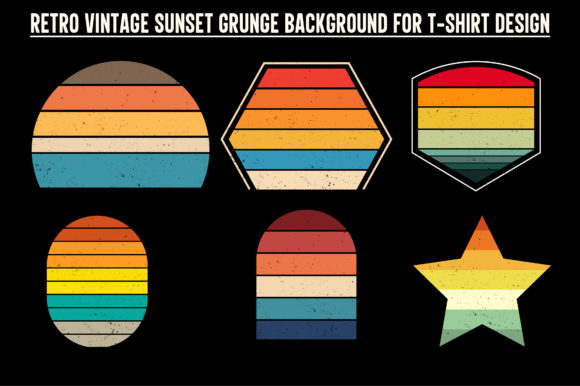 Vintage Retro Sunset Colorful Background